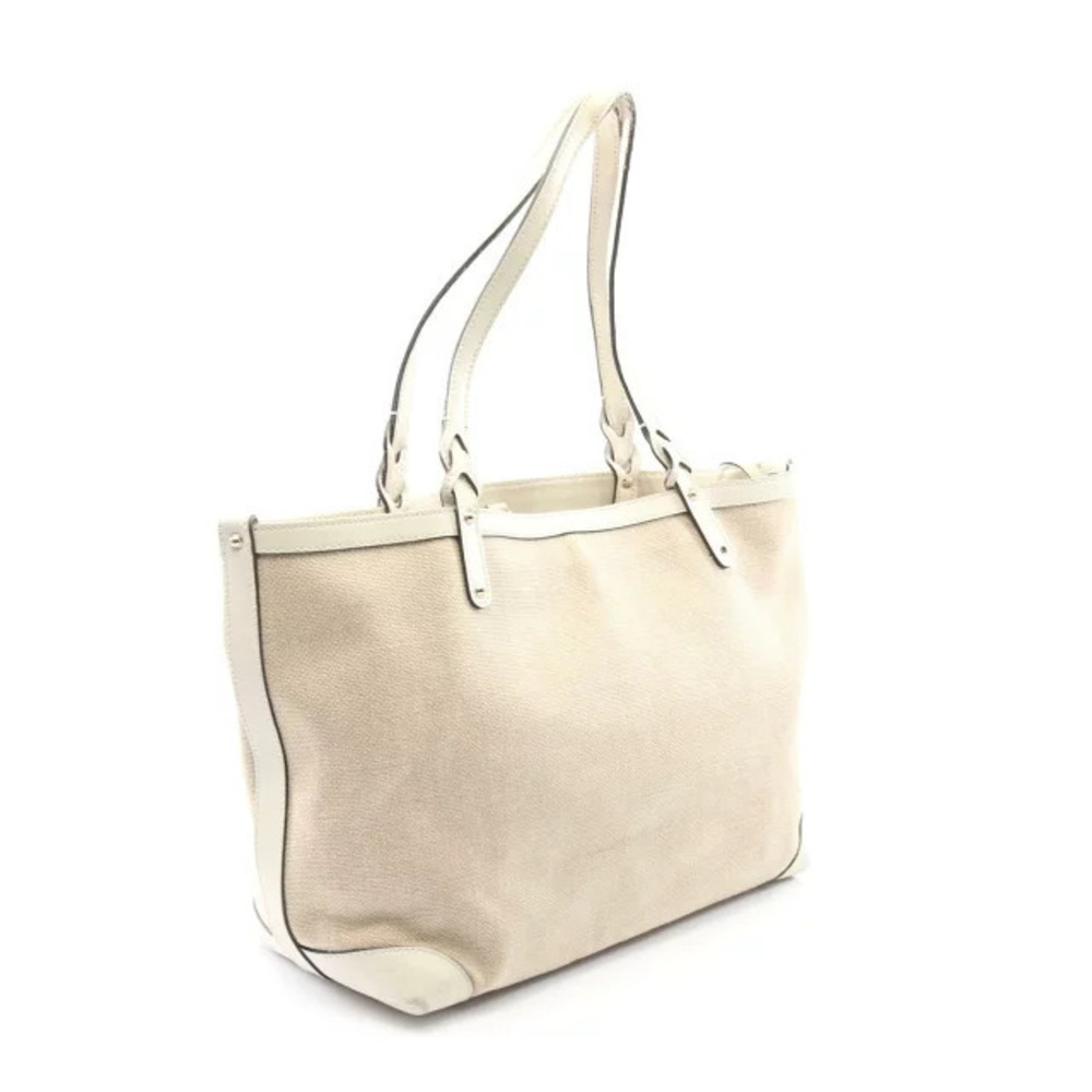 Gucci Tote Canvas Leather Beige Craft Bag